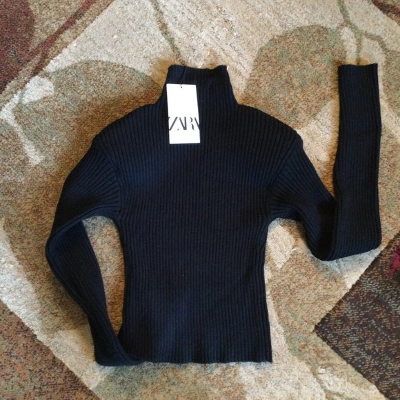 Zara Juniors Slim Fitting Ribbed Turtleneck Sweater - Picture 4 of 4